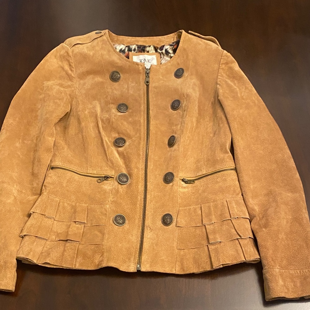 100%Leather Live a Little Tan Double-Breasted Women's Jacket